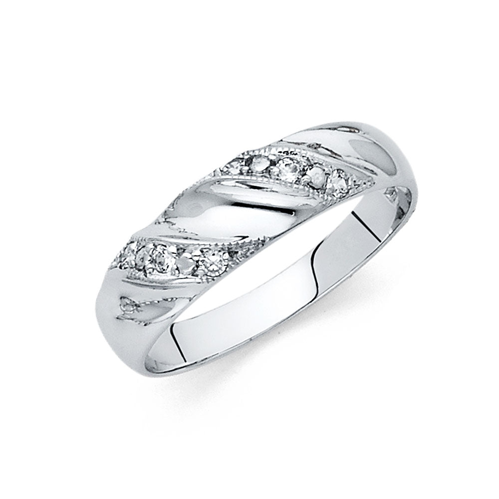 14KW CZ MENS WED BAND